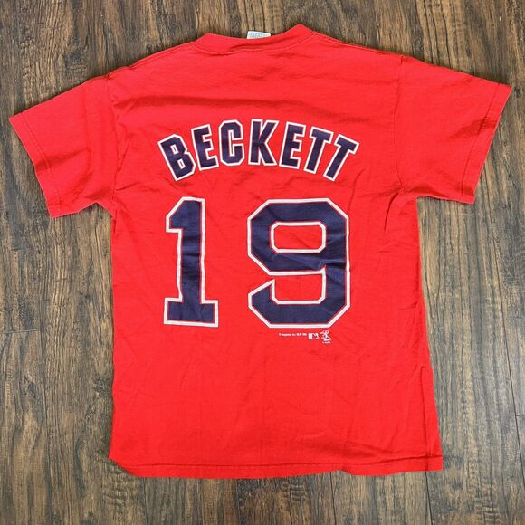 Boston Red Sox T-shirt Men’s Small 19 Joshua Beckett 2006 Red Baseball Delta Tag - Picture 2 of 8